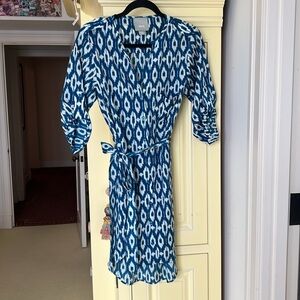 maeve Blue and White Patterned Dress by Maeve size xs